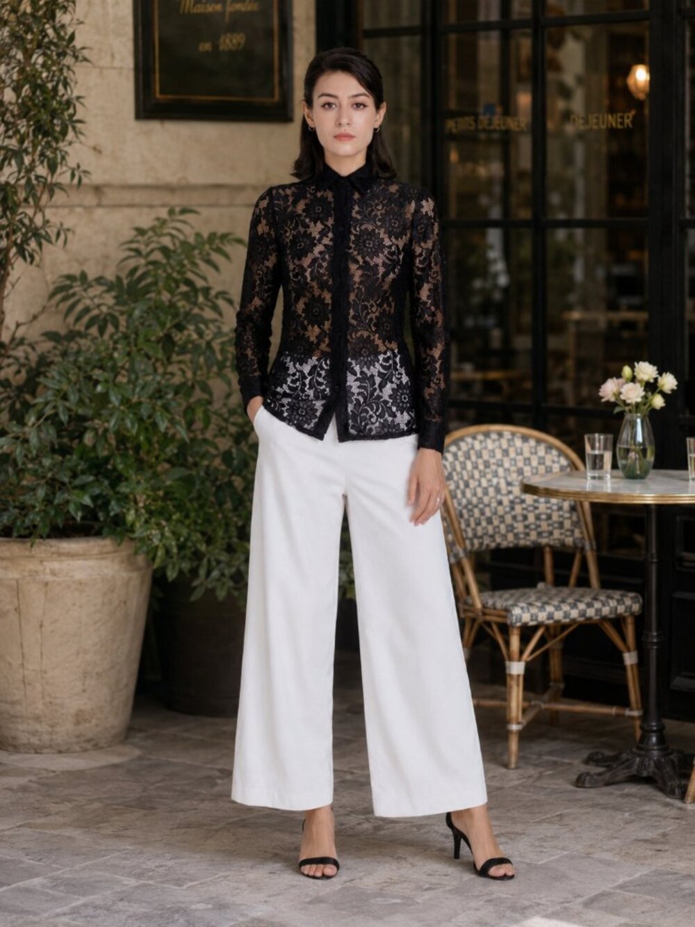 ALANTINO designed-Lace shirt, high quality fabric